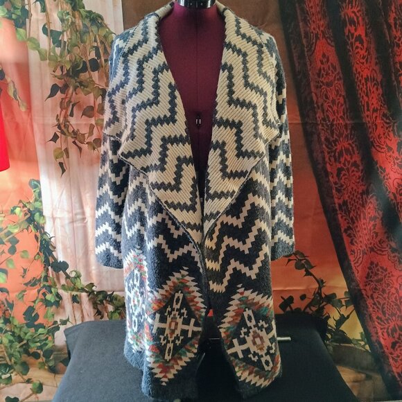 ECU: Ciao Melano Design In Paris Sze L Southwest Cardigan - Picture 1 of 4